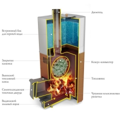 Печь Бирюса 2013 Carbon Витра терракота