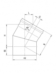 Колено 135° 2 секции (430/0,8 мм), 120 мм