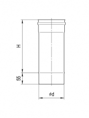 Дымоход 1 м (430/0,8 мм), 150 мм
