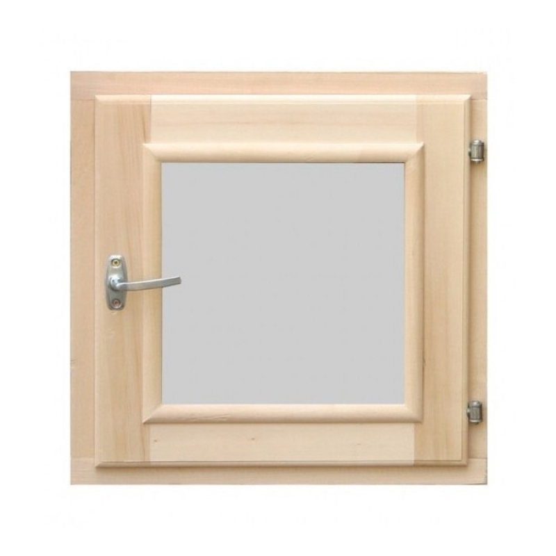 Окно для бани 50х50 см (липа, стеклопакет)