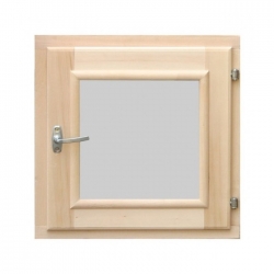 Окно для бани 40х40 см (липа, стеклопакет)